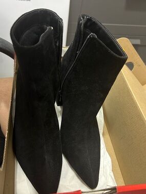Forever 21 Classic Black Suede Pointed Toe Ankle Boots